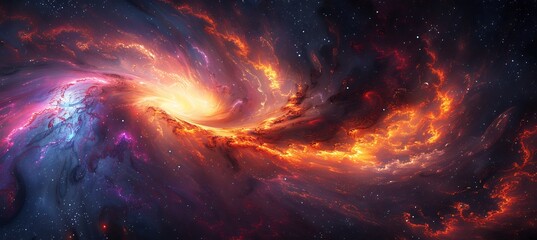 Wall Mural - Black hole enveloped by 3D dark energy where 2D light spirals inward in an abstract depiction that showcases the enigmatic nature of dark energy and its effect on spacetime