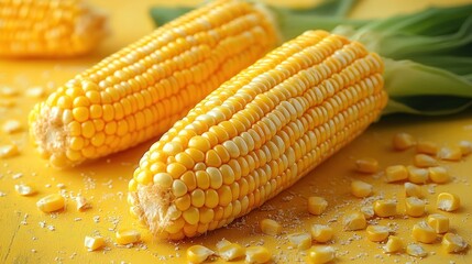 Wall Mural - Fresh Corn on the Cob with Kernels