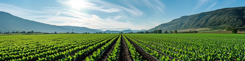 Poster - Agriculture cultivated near a lake