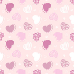 Wall Mural - seamless pattern with hearts