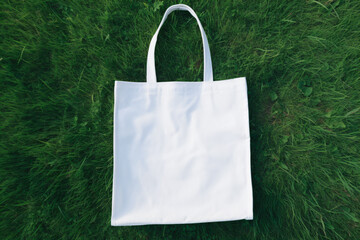 Wall Mural - empty white canvas tote bag mockup