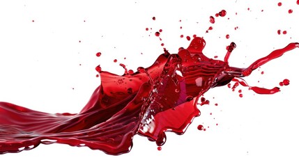 Wall Mural - Red Liquid Splashing Against White Background