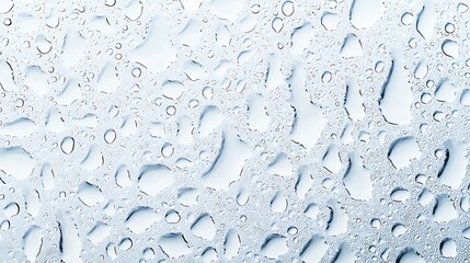 Canvas Print - Water Droplets on Glass Surface   Abstract Blue Texture