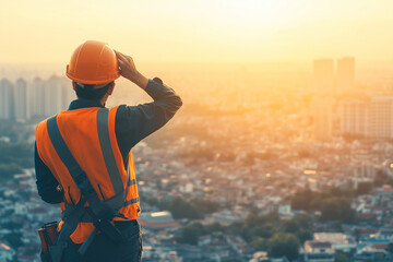 an engineer looking into building landscape