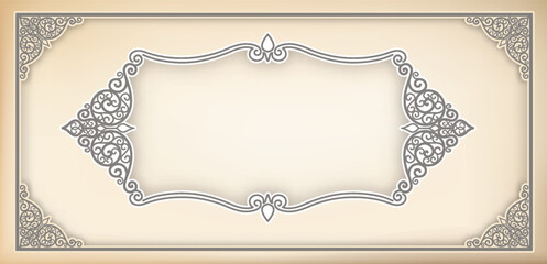 Poster - Vector border design decoration pattern style. Frame border design is pattern. Frame photo line art. Art frame border. Wedding border Text.