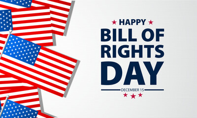 Poster - Happy Bill Of Rights Day December 15 Background Vector illustration