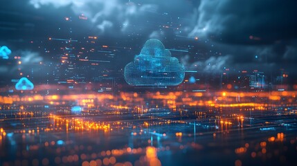 Wall Mural - futuristic ai powered weather prediction system with real time holographic display updates symbolizi