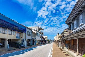 Poster - Yamachosuji, Takaoka City, Merchant quarter, Important Preservation Districts for Groups of Traditional Buildings, in Toyama Prefecture, Japan.