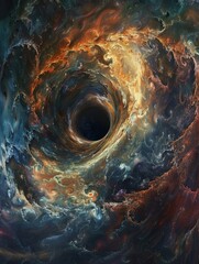 Wall Mural - black hole in space