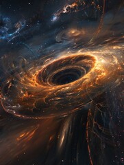 Wall Mural - black hole in space