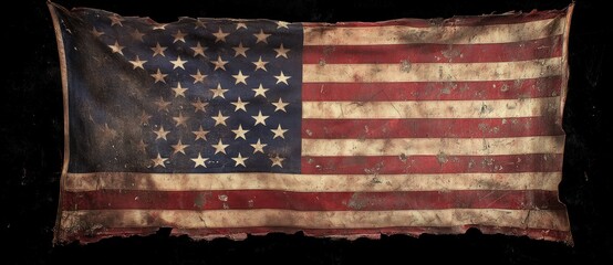 Old, Worn American Flag