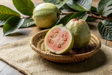 Close-up of Ripe Guava Fruit