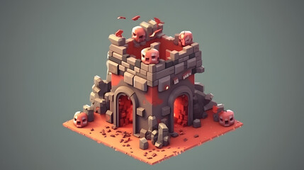 Wall Mural - Enemy game element 3d cartoon