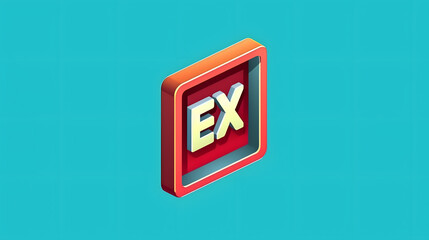 Poster - Exit Game icon 3d pixel cartoon