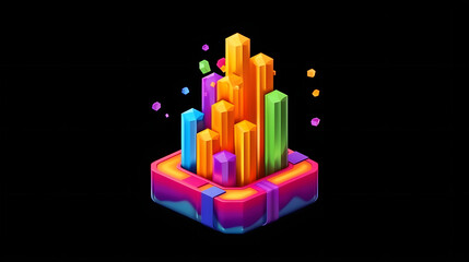 Poster - Experience Points game icon 3d cartoon