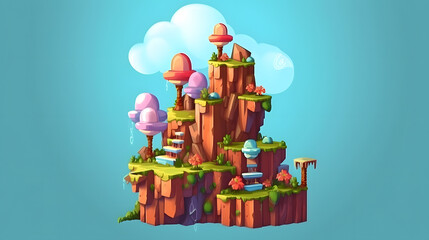 Sticker - Level Up game element 3d pixel cartoon