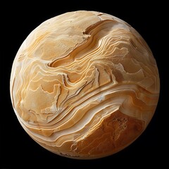 Abstract Sandstone Orb with Intricate Erosion Patterns