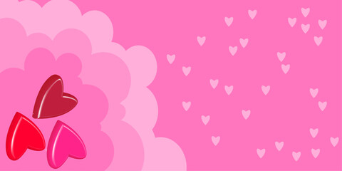 copy-space love background. pink background with love for simple and minimalis invitation card