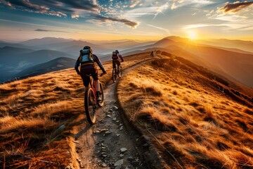 Wall Mural - silhouette of a couple on a sunset