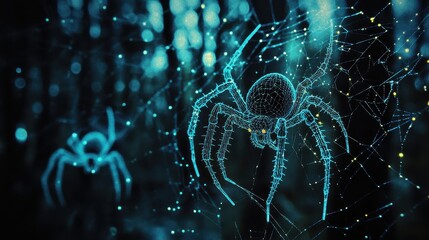 A spider web with two spiders on it