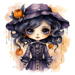 Cute Halloween Images , Watercolor Spooky Kawaii files , Creepy Season PNG , Witchy Graphics, Trendy Halloween Designs