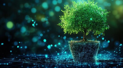 A tree growing in a network of connections