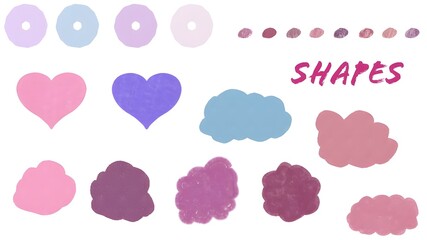 Pink purple and blue shapes 