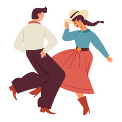 Wall Mural - man and woman in western style clothes dancing