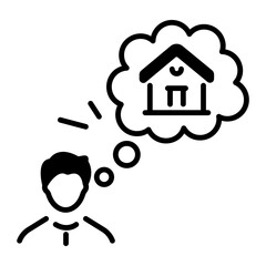 Sticker - Dream house icon in line style 