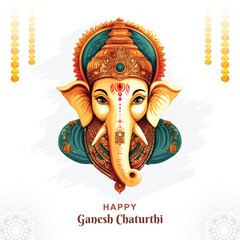 Wall Mural - Illustration of lord ganpati background for ganesh chaturthi holiday card background