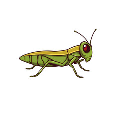 Grasshopper cartoon icon illustration on white background. Generative AI