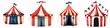 © chayantorn - Colorful circus tents with red and white stripes, perfect for festive themes or entertainment-related designs.