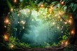 © Emvats - A delightful scene in Wonderland with a magical forest. The landscape is filled with whimsical trees, glowing flora and an ethereal atmosphere that captures the essence of a fantastical world.