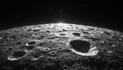 Wall Mural - moonlight illuminates dark night, star circle in sky generated by ai
