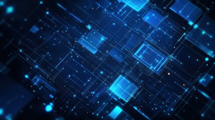 Digital cyberspace with particles and Digital data network connections concept.