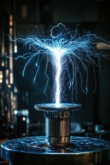 Poster - Metal object with blue light emission