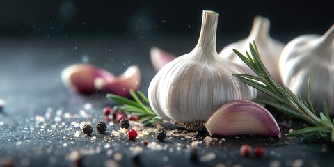 Canvas Print - Garlic and Rosemary