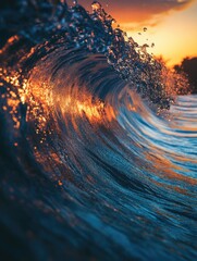 Poster - Ocean Wave Sunset