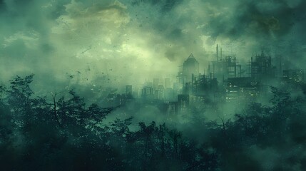 Poster - Cityscape Through Fog.