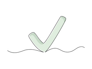 Continuous one line drawing checklist icon isolated vector illustration.