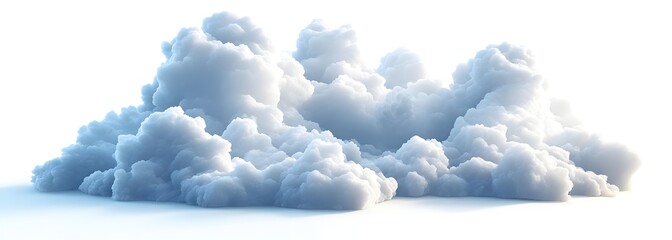 Wall Mural - White Fluffy Clouds on a White Background.