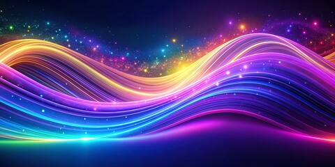 Wall Mural - Colorful abstract waves on a glowing ultraviolet background , colorful, abstract, waves, rendering, neon, ultraviolet, spectrum