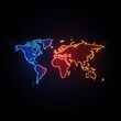 © LOMOSONIC - Global Connections: Abstract Map of the World in Vibrant Dots
