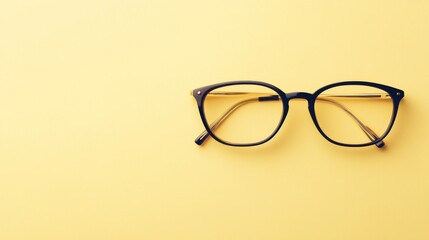 Eyeglasses on a Yellow Surface