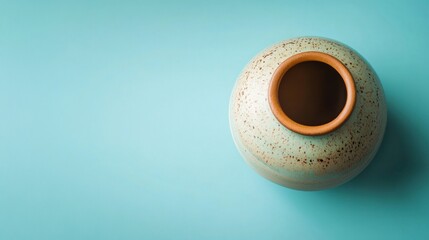 Canvas Print - Ceramic Vase on a Turquoise Background