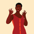 © Natalie - Stylish afro black woman in elegant art style vector