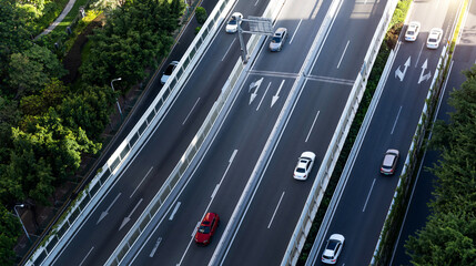 Poster - Aerial view of city viaduct