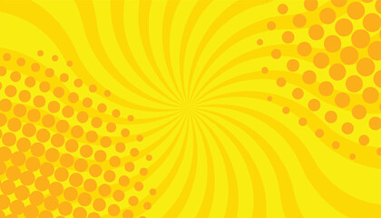 Poster - High quality comic book style background, wave rays with halftone texture. comic book pop art vector design. comic yellow background