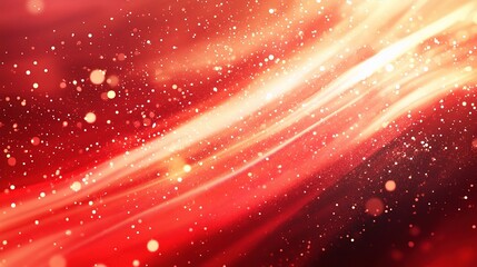 Canvas Print - Red Abstract Background with Light Streaks and Glimmering Particles