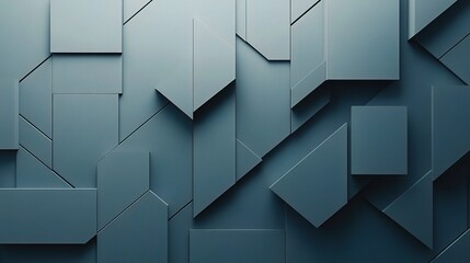 Wall Mural - Geometric Symphony: A mesmerizing 3D render of an abstract, geometric pattern in deep blue hues. Ideal for technology, design, and futuristic themes. 